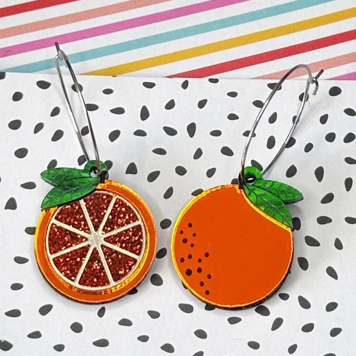 Orange, tu es sympa Hoop pour la vente par Foxx & Ginger Jewellery