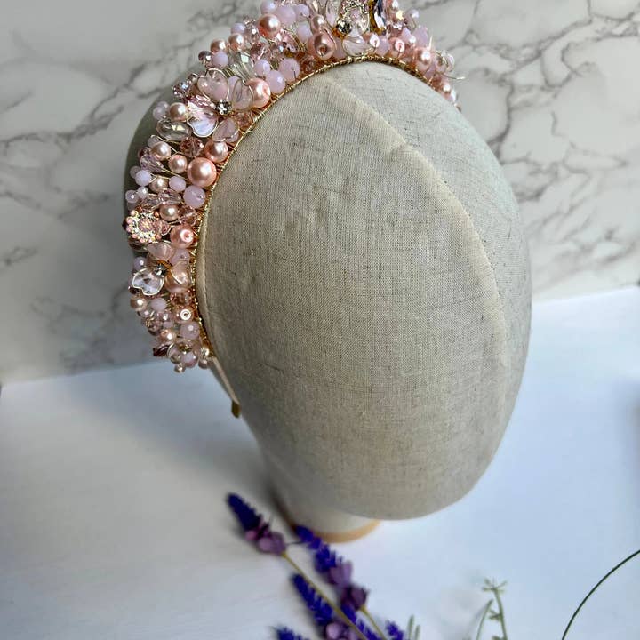 Preciuspearls - Wholesale Fashion headband – women's - Flora Light Pink Flower Crown™