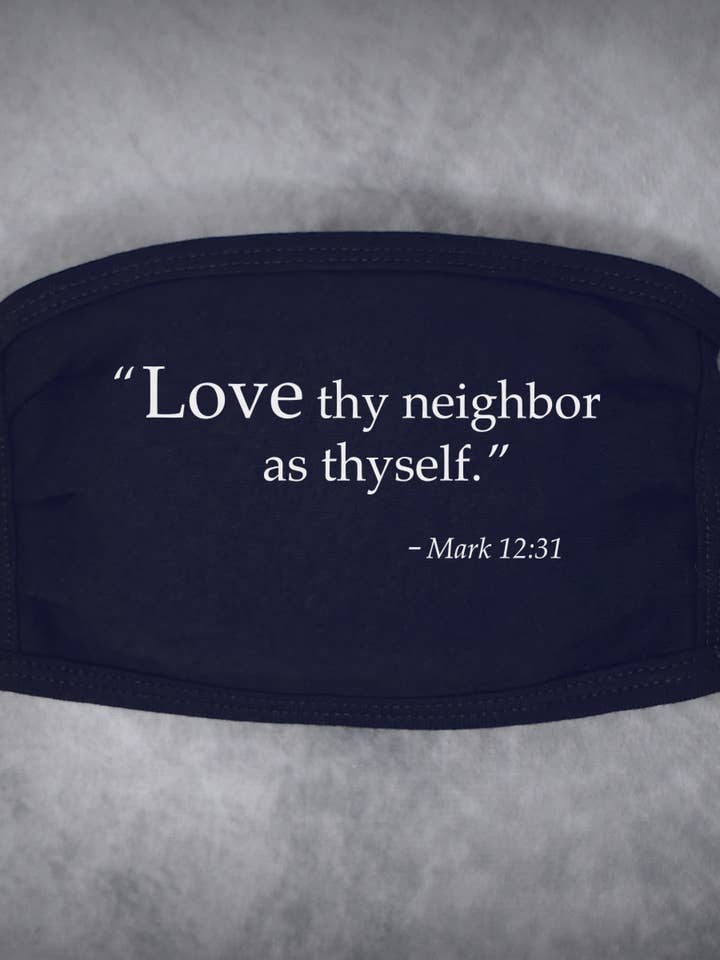 Love Thy Neighbor - Masque Visage Adulte (Marine Foncé) pour la vente par 24-7 Daddyhood