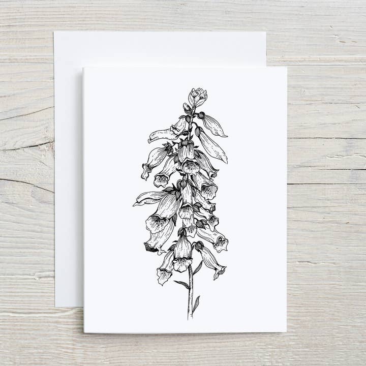 Pianta carta primaverile disegnata a mano, Cartoleria botanica digitale per la vendita all'ingrosso da parte di Liz Pope Designs