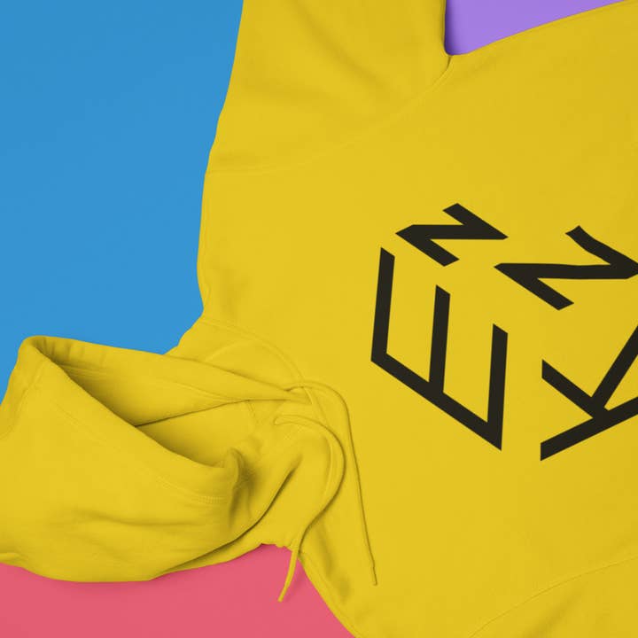 Felpa con cappuccio unisex Kezz in edizione limitata (gialla) per la vendita all'ingrosso da parte di Kezz Skate