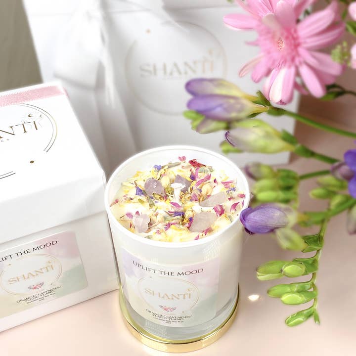 Uplift The Mood - Luxury Soy Wax Aromatherapy Candle for wholesale by Shanti Organics
