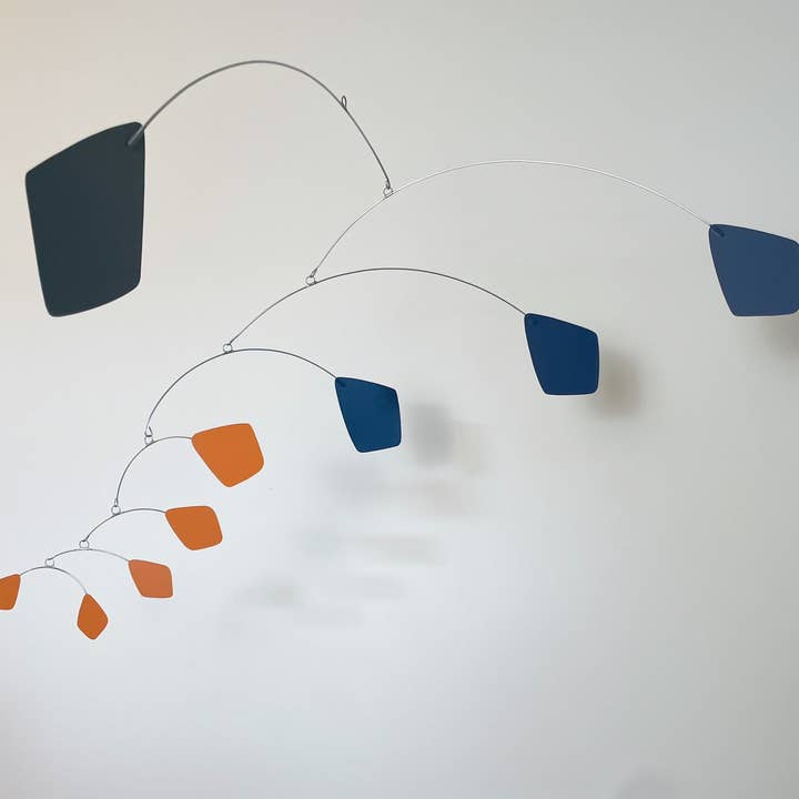Mobile | Hanging Mobile | Diamond Mobile | Blue, Orange for wholesale by Kelly Design Mobiles