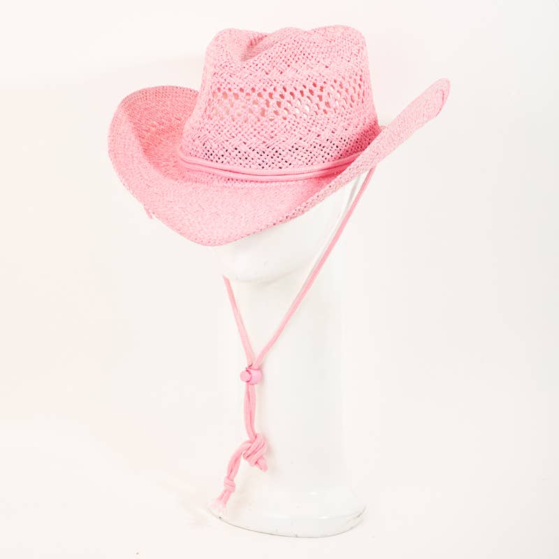 Collections by Fame Accessories - Wholesale Cowboy Hat - Women's - Straw Weave Fashion Western Cowboy Hat2