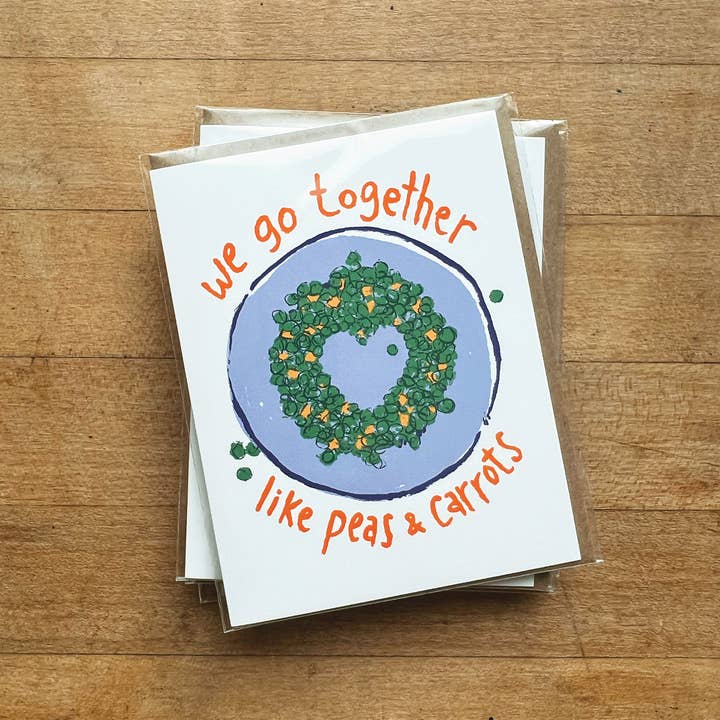 Peas & Carrots Greeting Card for wholesale by L. R. Fern