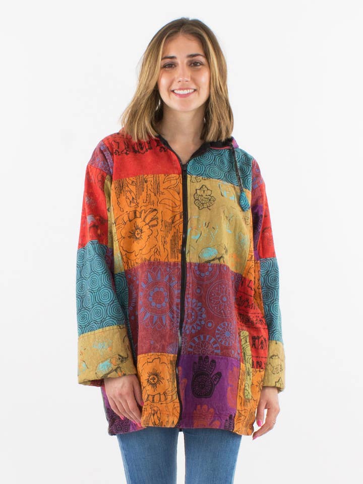 colorful patchwork baba cool large jacket/VE16897 for wholesale by Coline