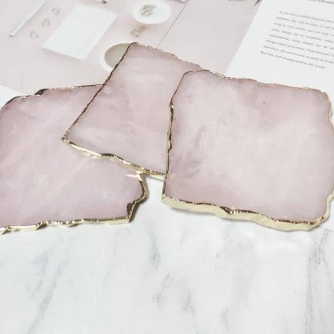 Rose Quartz Crystal Coaster for wholesale by House of Vanessa