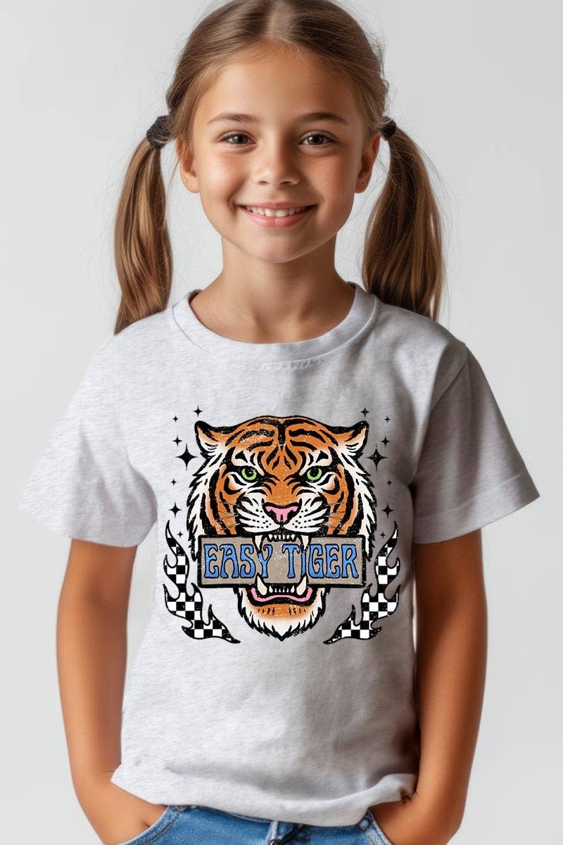 COLORBEAR - Wholesale T-Shirt - Kids - Retro Easy Tiger Kids Graphic Tee0