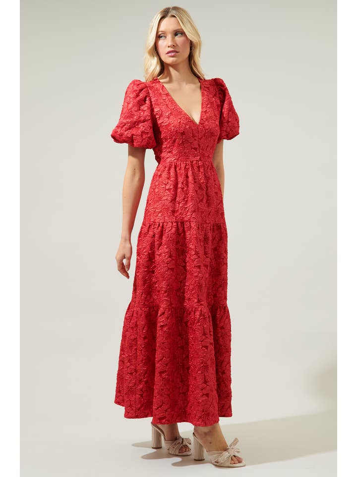 Sugarlips - Wholesale Dress - Women's - Arielle Jacquard Maxi Tiered Dress