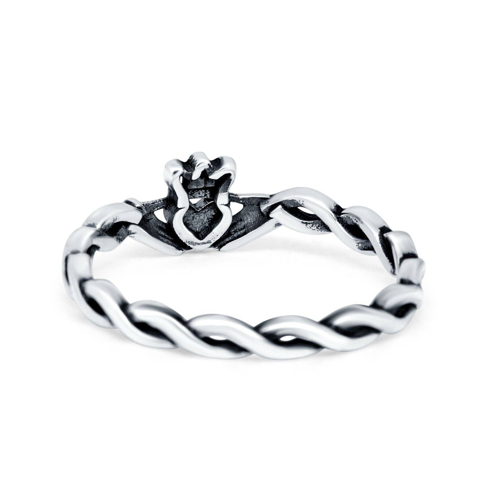 Argento Sterling. Anello Claddagh con corda in argento sterling 925 in vendita all'ingrosso su Faire2