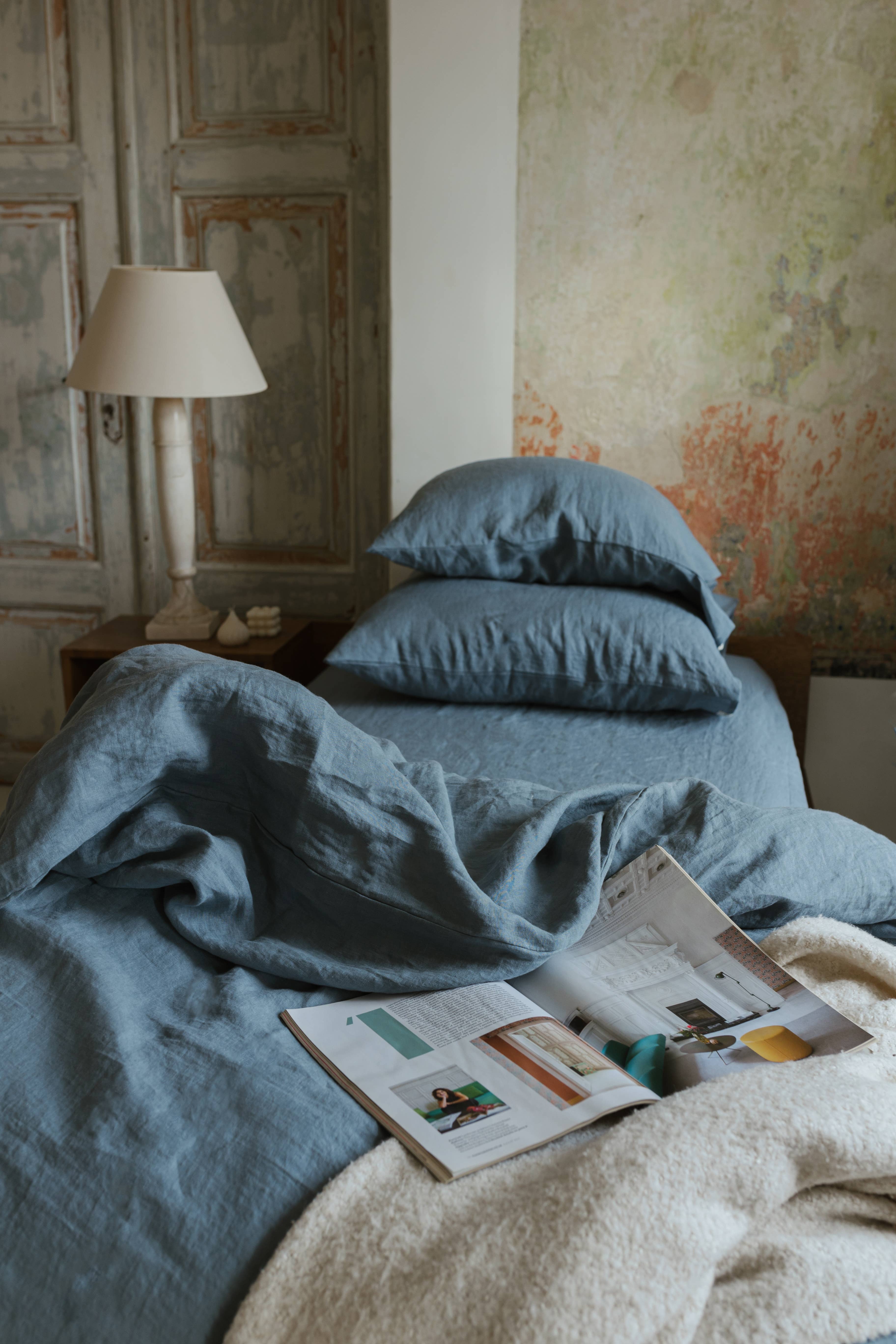 Linen Spells - Wholesale Dekbedovertrek - Donkergrijs dekbedovertrek van gewassen linnen2