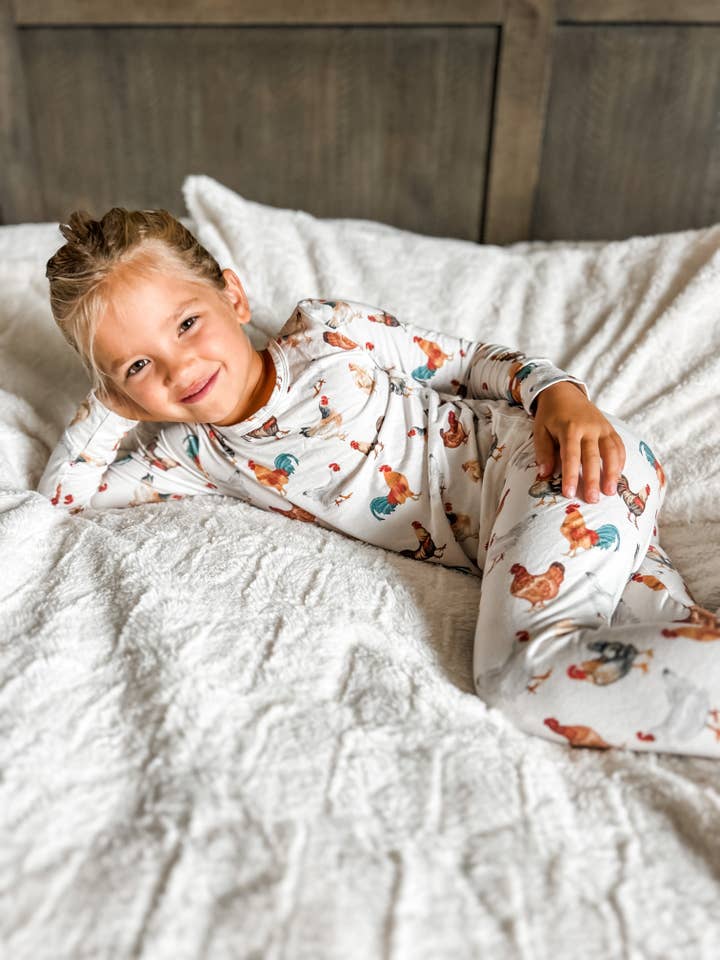 American Farm Company - Wholesale Sleepwear Set - Kids - Bamboo AFC Chicken Toddler Pajamas