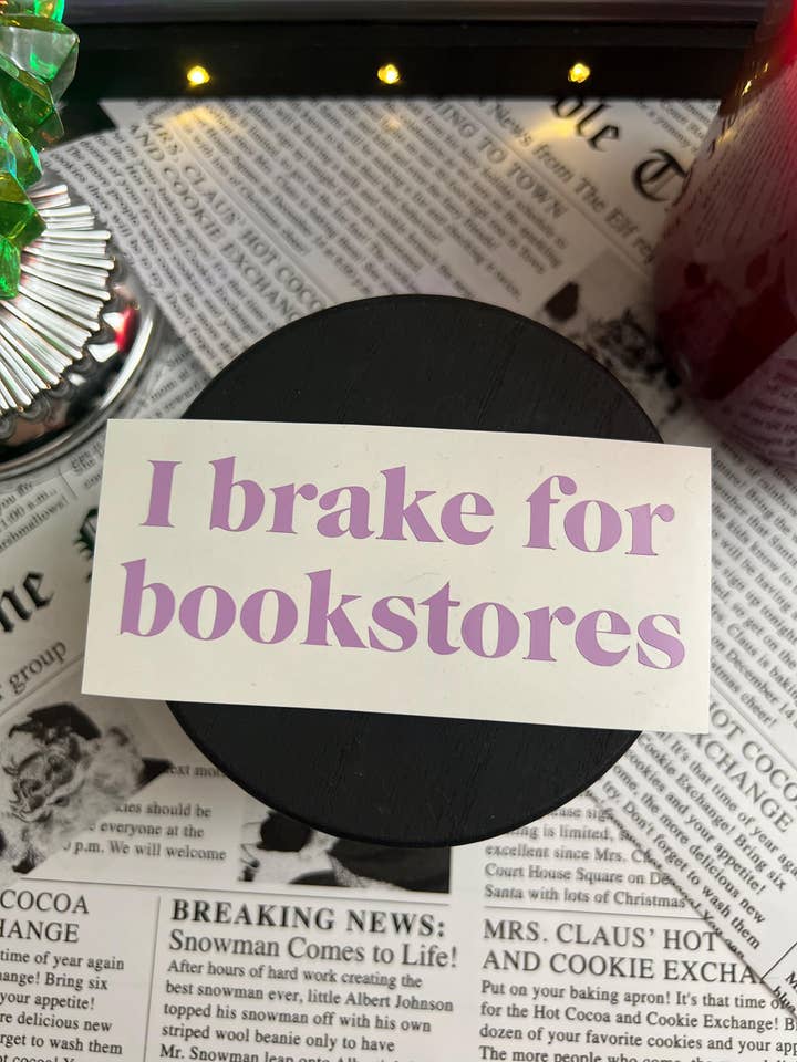 I Break For Bookstores Car And Laptop Decal Sticker for wholesale by Dark Delights Bootique