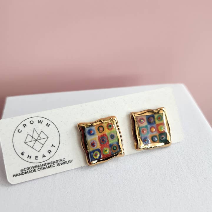 Crown & Heart – wholesale Stud/post earrings – Mini masterpiece studs7