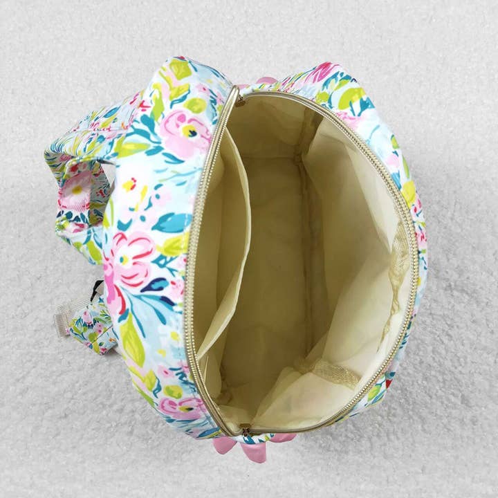 Aier Wholesale - Wholesale Backpack - Kids - Baby Kids Girls Green Pink Flowers Backpack Back Bags