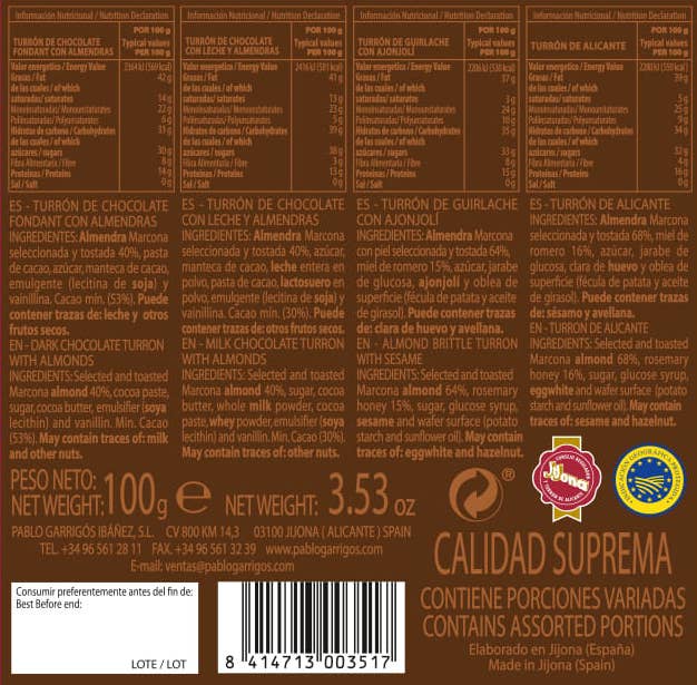 PABLO GARRIGÓS IBÁÑEZ - Wholesale Chocolate Box - Petit Delicatessen 100 g.1