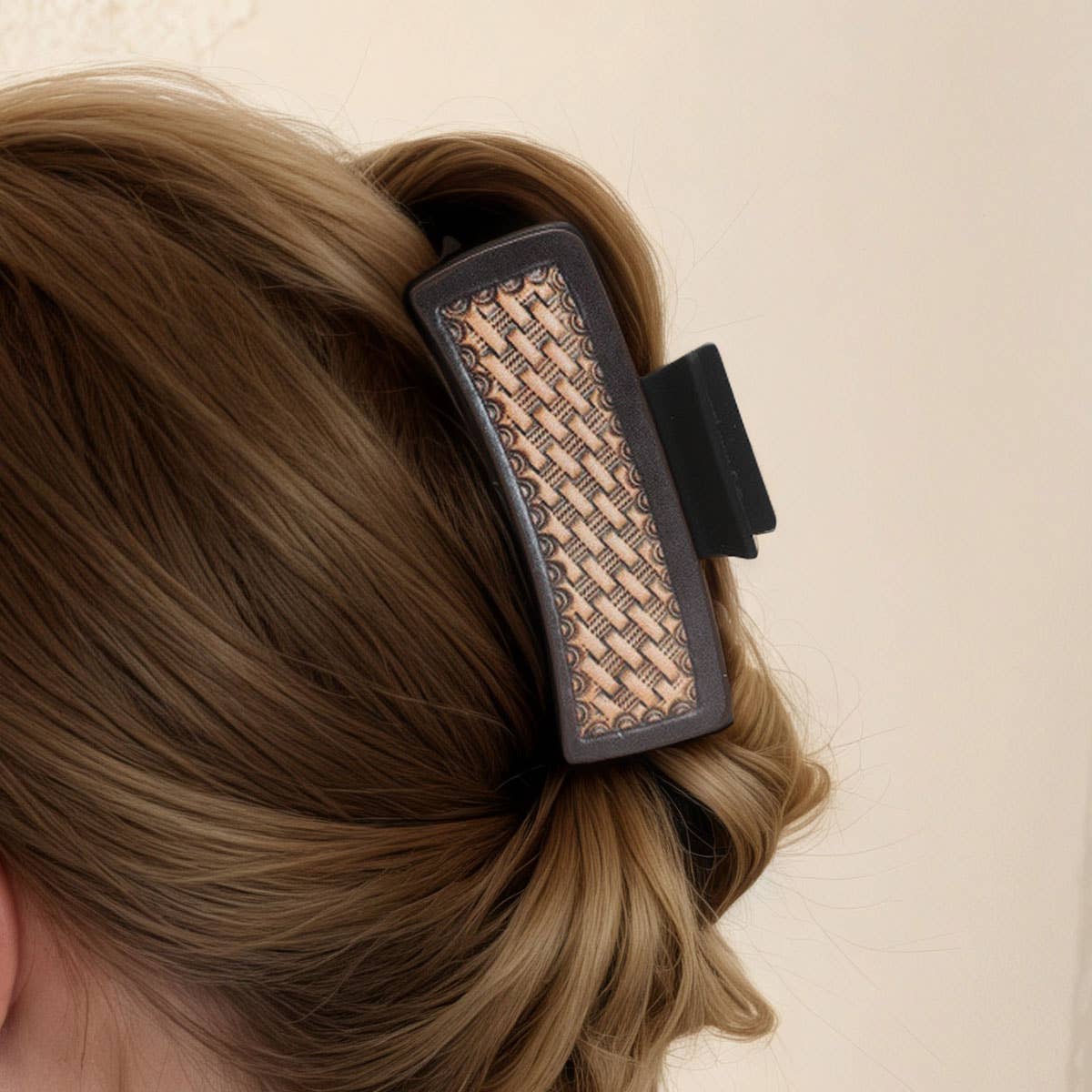 ACCITY - Wholesale Hair Clip - Women's - Sunflower PU Leather Hair Claw, Western Style_CWASC161816