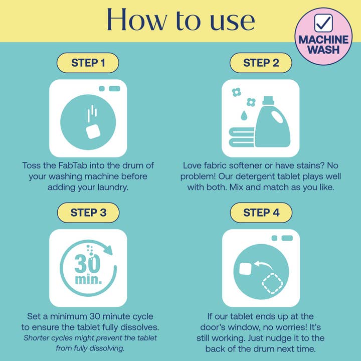 FabTab - Wholesale Laundry Detergent Powder/Pods - Laundry Detergent Tabs - Fresh Scent 30 Loads7