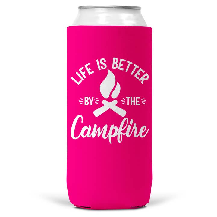 Wi-Wear - Wholesale Drink Huggers & Koozies - Life Is Better By The Campfire SLIM CAN Coozie/Cooler6