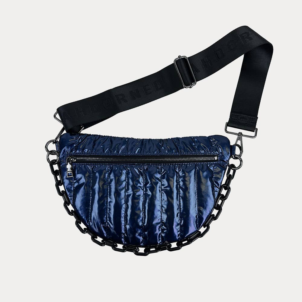 AHDORNED - Wholesale Belt Bag - Women's - Reese Quilted Sling/Waist Bag w/Black Resin Chain & 2" Solid5