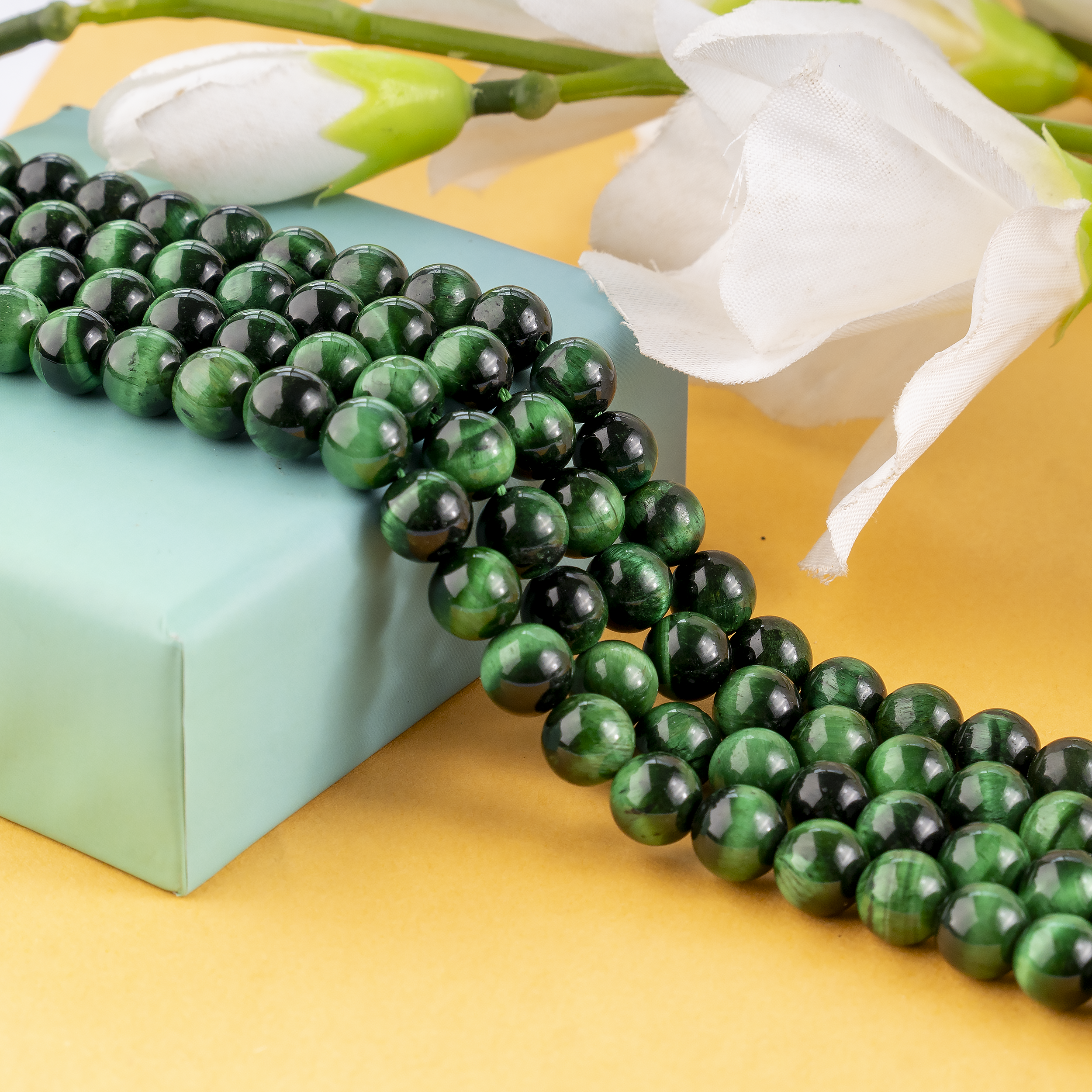 Soothing Crystals Beads - Vendita all'ingrosso Perline - Perle di Cristallo | Occhio di Tigre Verde | Perle di Pietra Guaritrice8