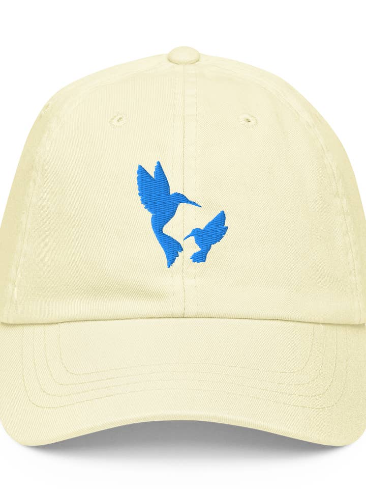 Boné de Beisebol Amarelo Manteiga - Bordado Azul Pastel por atacado de MiniDei