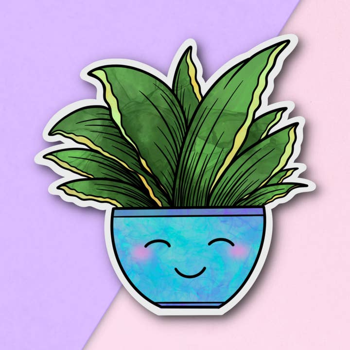 Autocollant mignon petite plante d'intérieur | Cadeau | Brillant pour la vente par FuzziesArtDesigns
