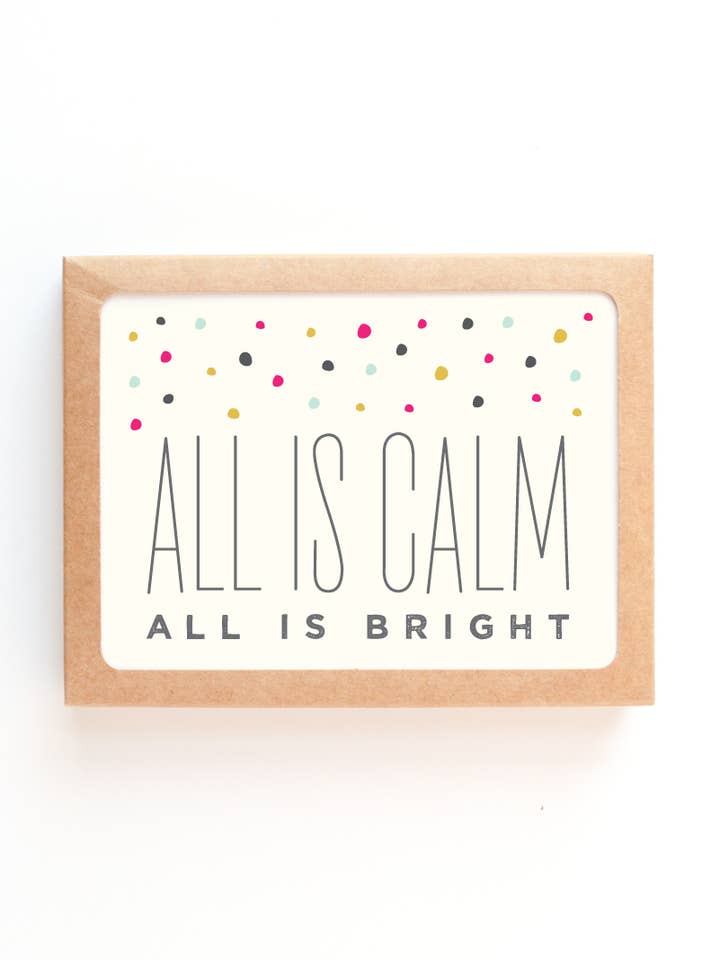 Carte de vœux All is Bright | coffret de cartes de vœux pour la vente par Graphic Anthology Greeting Cards