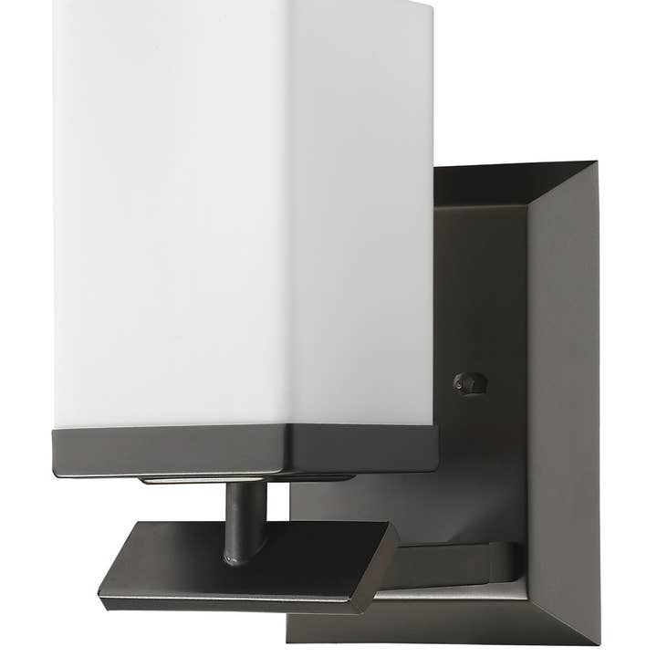 HomeRoots - Wholesale Sconce - One Light Bronze Frosted Glass Wall Sconce