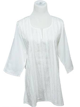 2 túnicas plisadas en la parte delantera con finos bordados a mano, para mujer para venta al por mayor de La Chic Trends