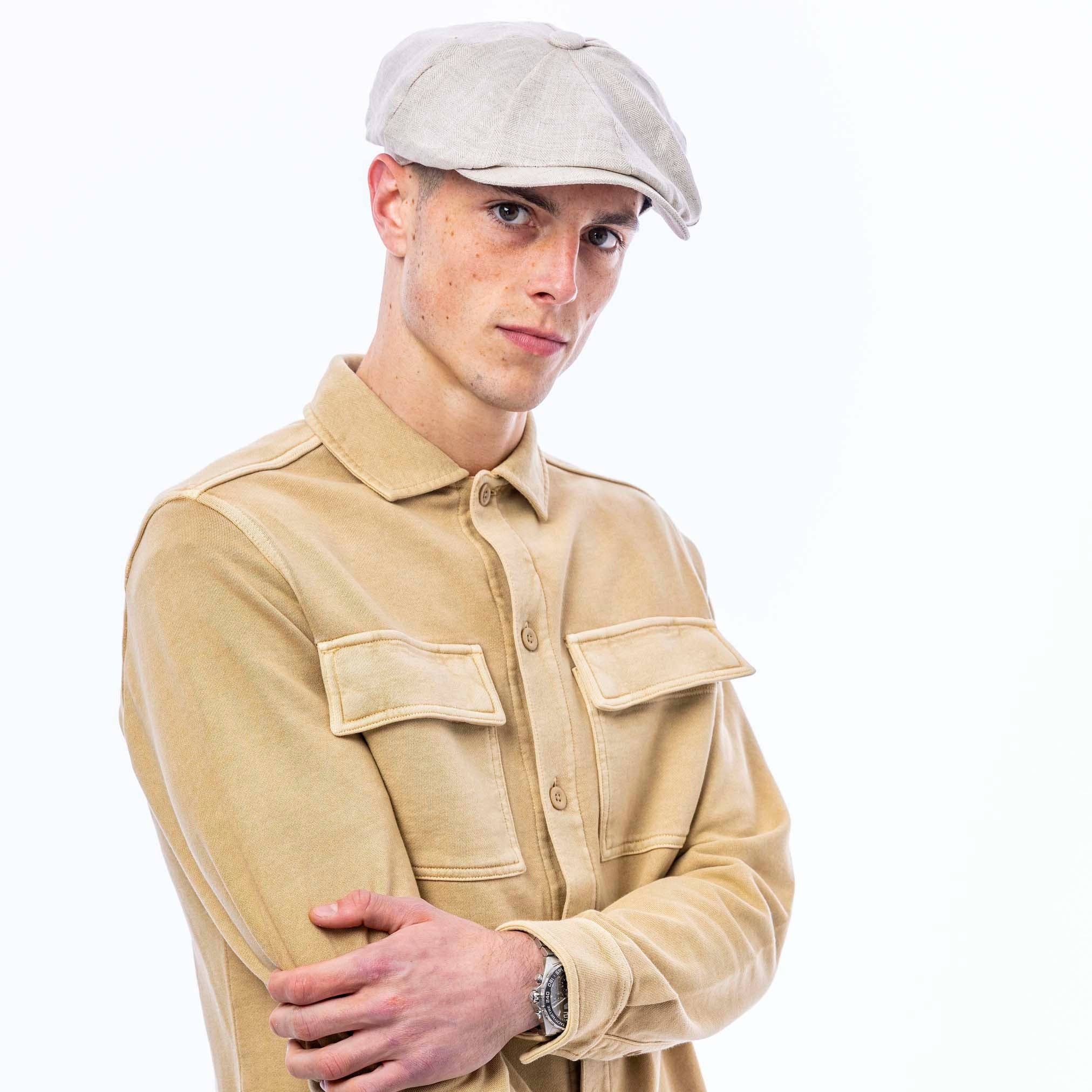 Heritage Traditions - Wholesale Newsboy/Schoolboy Hat - Unisex - Carlyle Herringbone Linen Newsboy Cap9