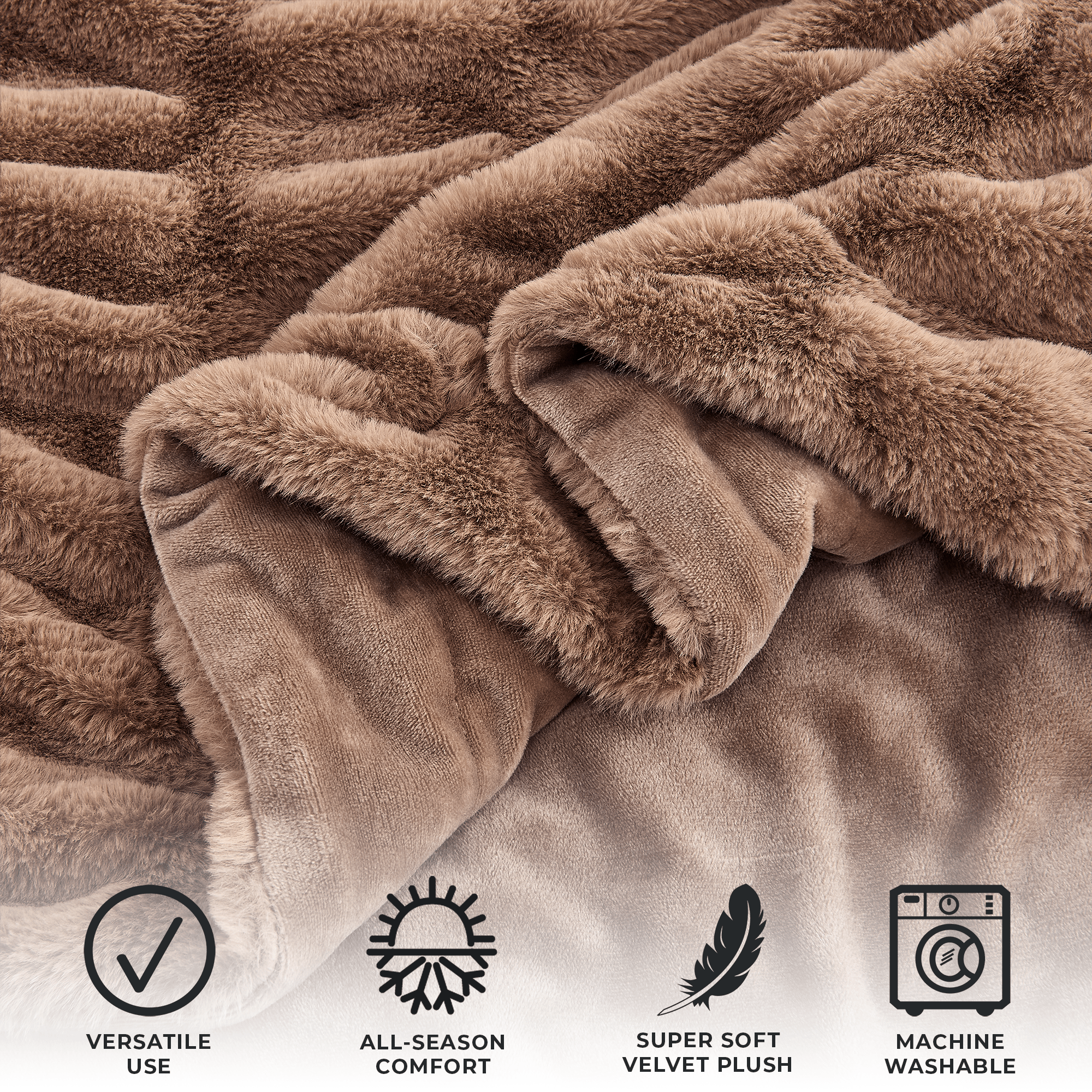 BH Collective - Wholesale Throw Blanket - Throw Blanket - Ruched Faux Fur - Alondra Collection2