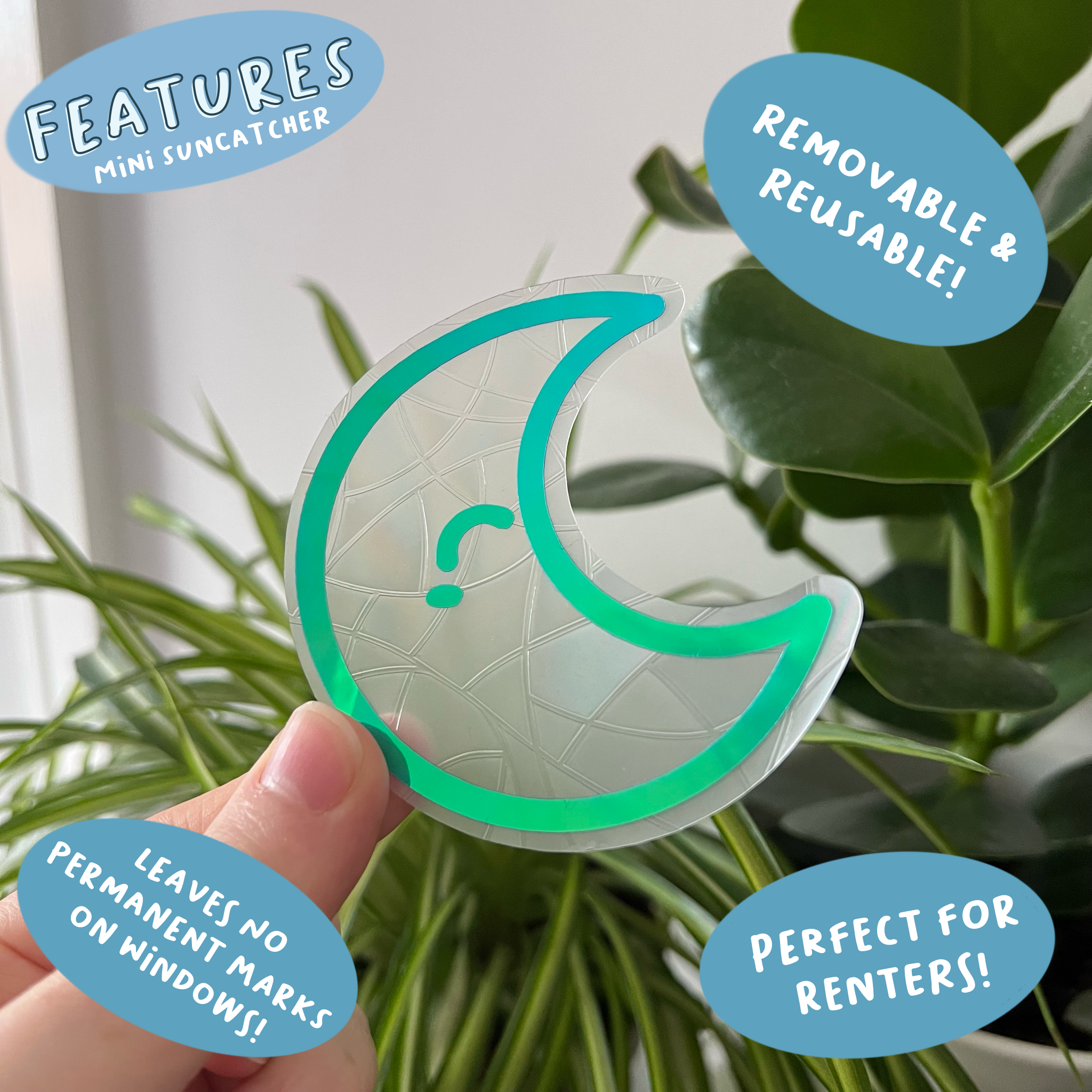 Poppodopolis - Wholesale Suncatcher - Mini Moon Suncatcher1