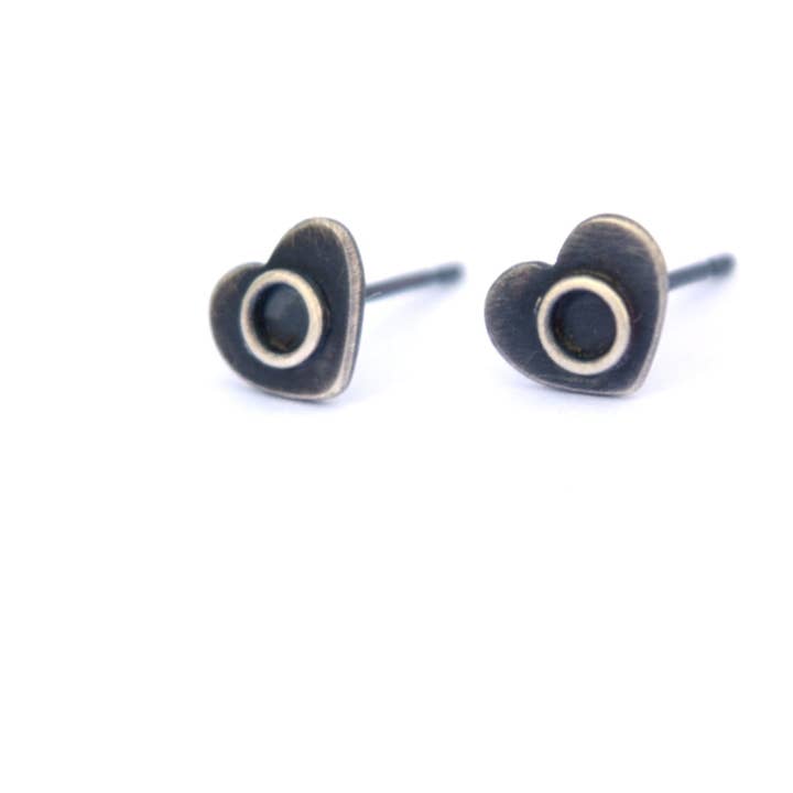 Tiny Heart Studs for wholesale by Erin Austin Design