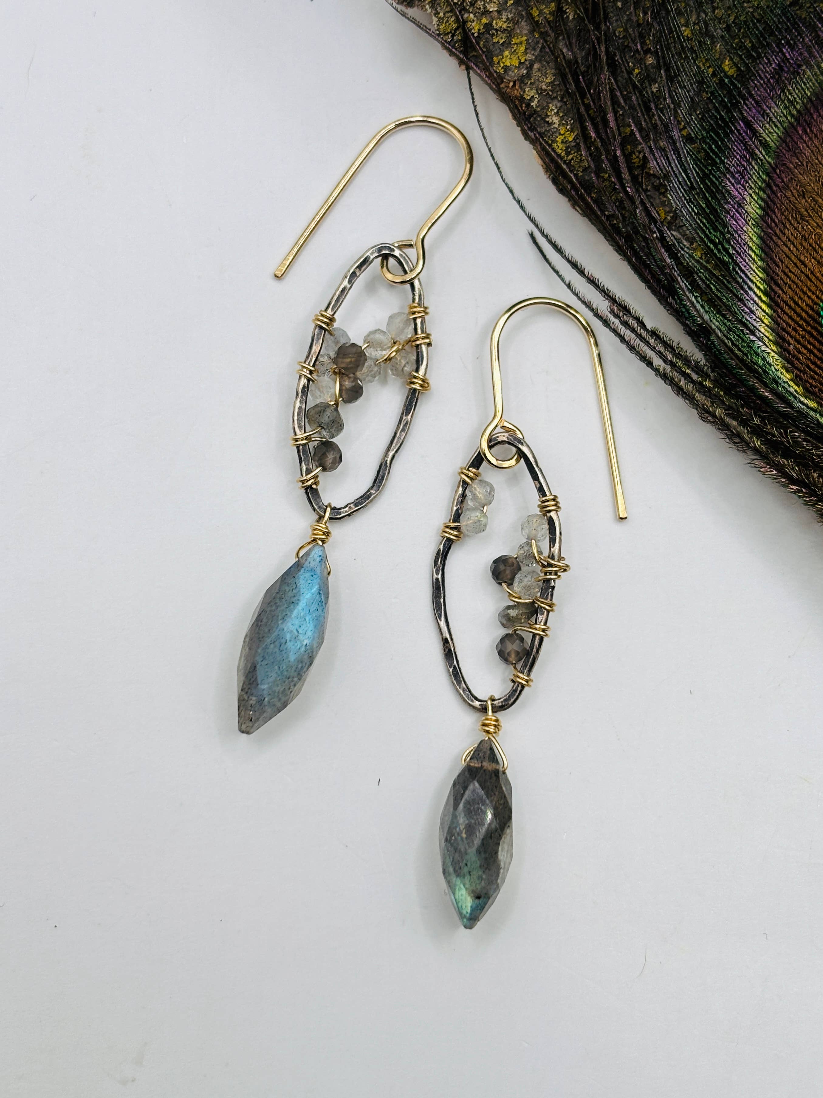 Rachel Renee Jewelry - Wholesale Dangle Earrings - ANKICA Labradorite Goddess Geode Earrings  2