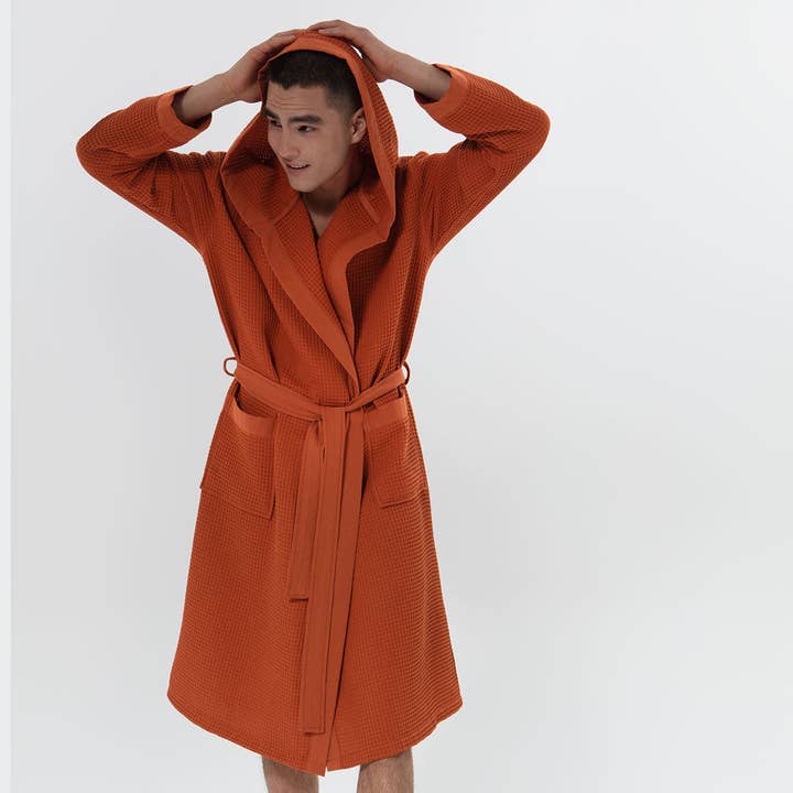 SEYANTE - Wholesale Robe - Men's - Men's Hooded Turkish Cotton Waffle Robe13