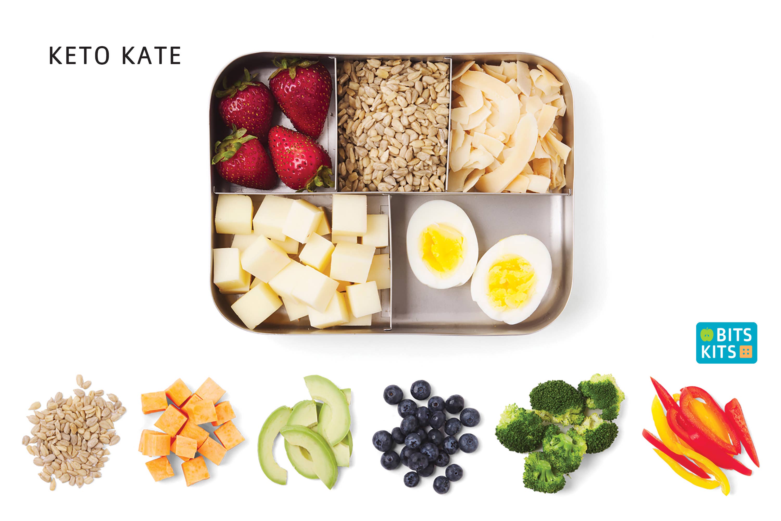 Fox Run Brands - Vendita all'ingrosso Cestino/borsa pranzo - Bambini - Contenitore Bento in acciaio inox Bits Kits, 15,8 x 21 cm7