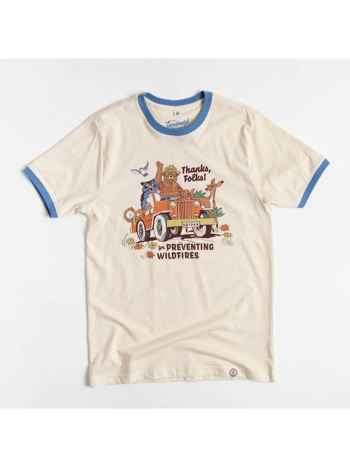 The Landmark Project - Wholesale Screen printed t-shirt – unisex - Thanks, Folks for Preventing Wildfires Unisex Short Sleeve 2