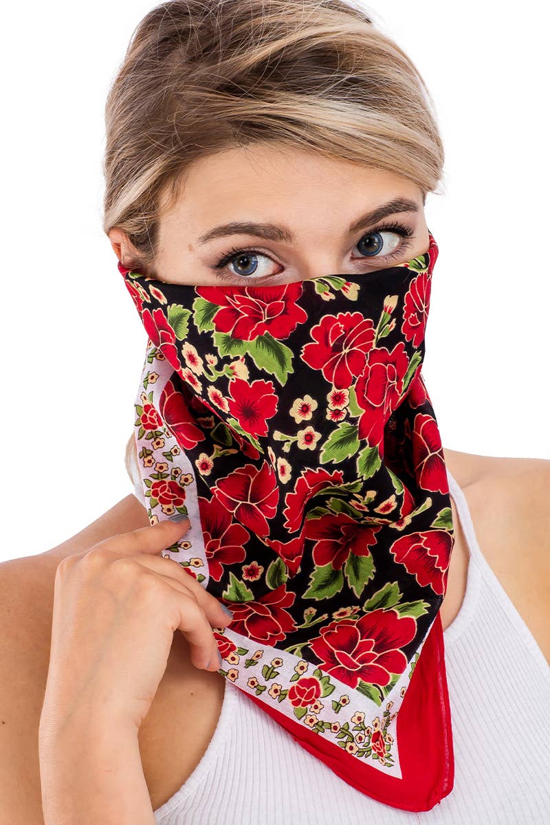 Cap Zone – Bandana - Mulher por atacado – Bandana Algodão Vermelho Peônia Vermelho Vermelho1