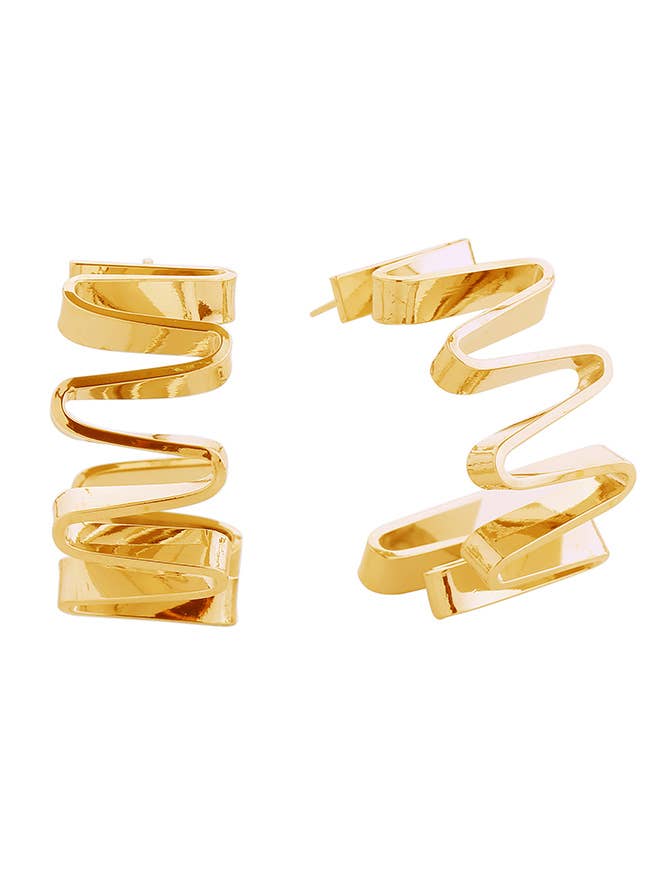 14K Zigzag Hoop Post Earring for wholesale by Hana