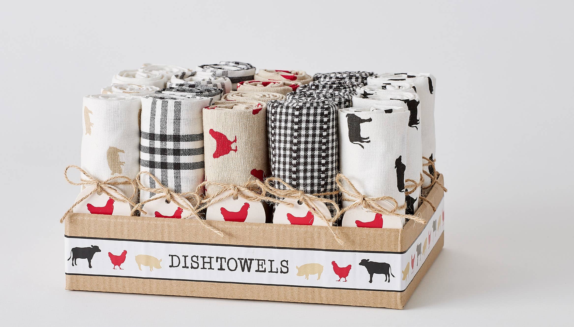 Design Imports - Wholesale Tea Towel - Farmhouse Assorted Dishtowel PDQ1