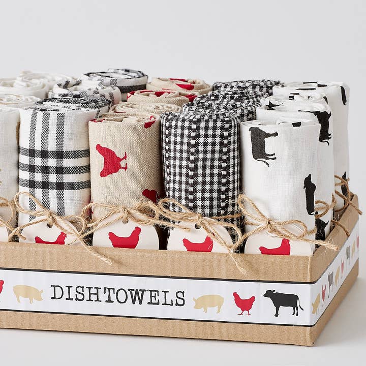 Design Imports - Wholesale Tea Towel - Farmhouse Assorted Dishtowel PDQ1