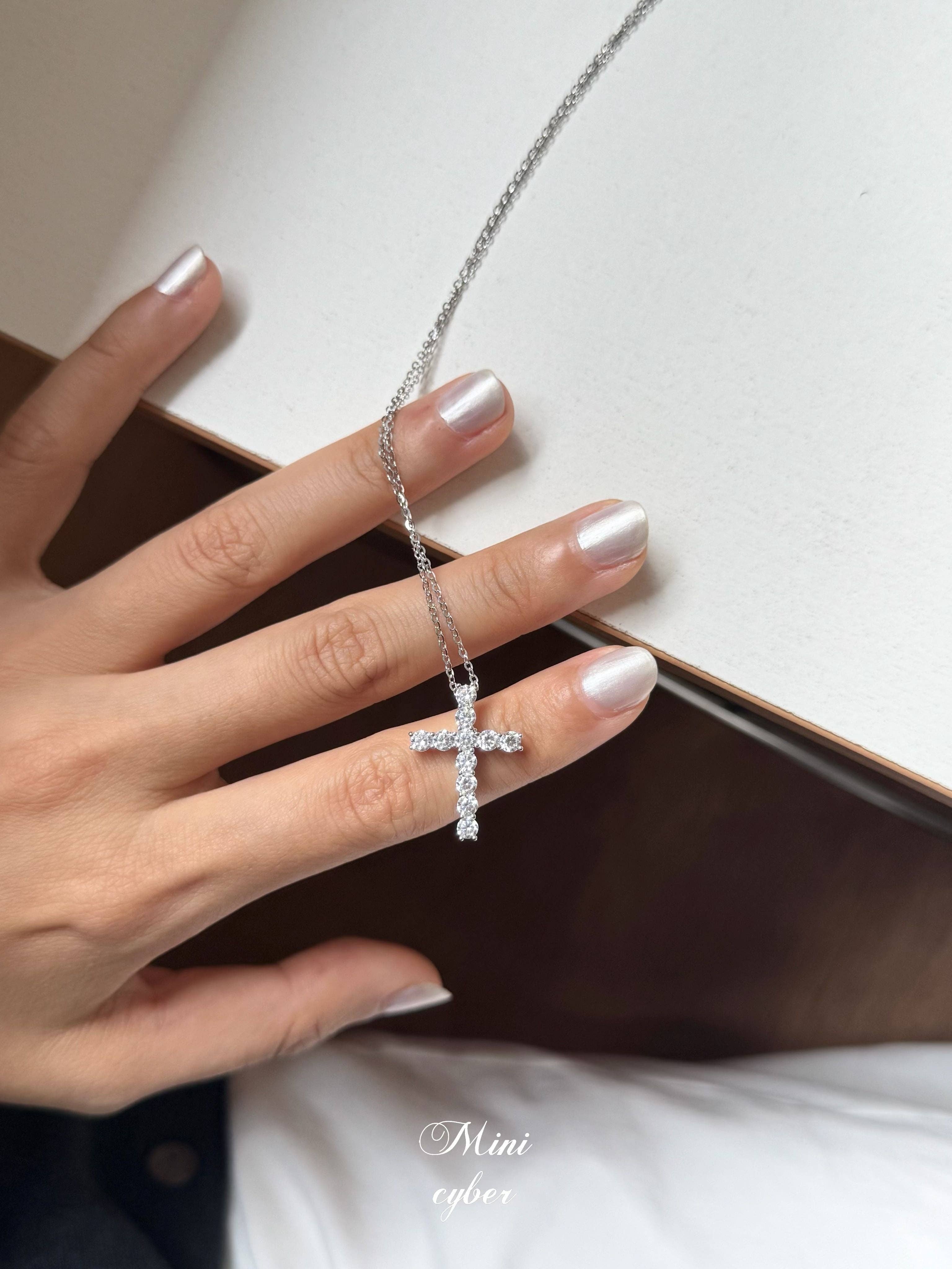 MINICYBER STUDIO - Wholesale Pendant/Charm Necklace - Silver Cross Sparkle Necklace5