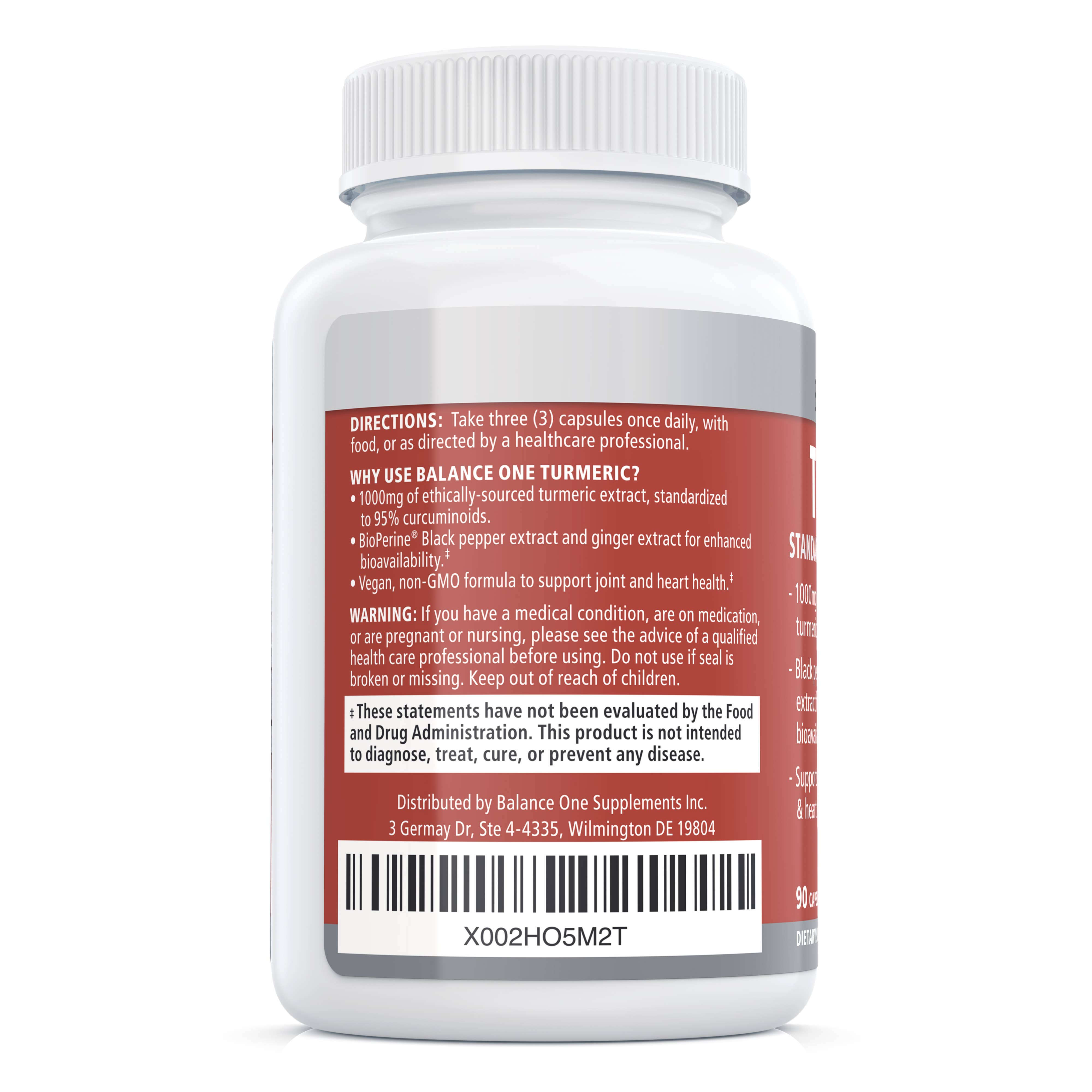 Balance One Supplements - Wholesale Oral Supplement/Vitamin - Turmeric Extract – Max Strength with 95% Curcuminoids8