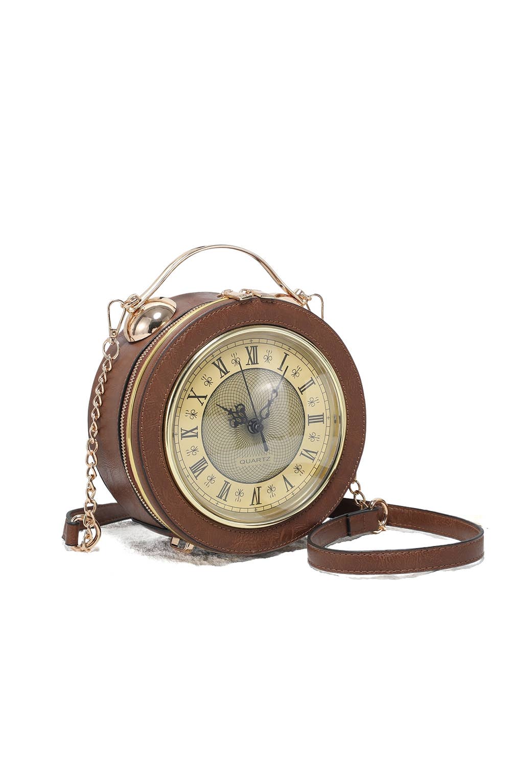 Ellas Trading - Wholesale Crossbody Bag - Women's - Vintage Clock-Inspired Crossbody Bag with Chain Strap5