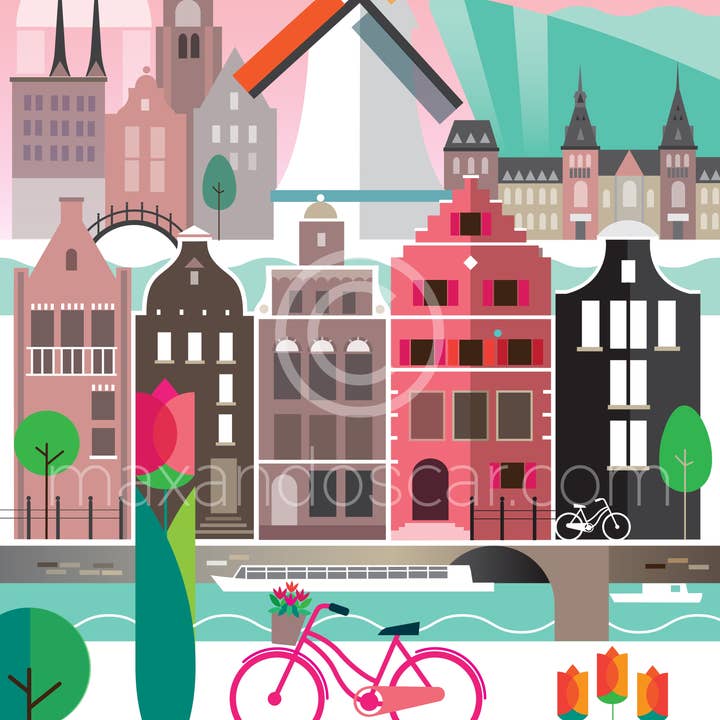 Max & Oscar – wholesale Postcard – AMSTERDAM POSTCARD