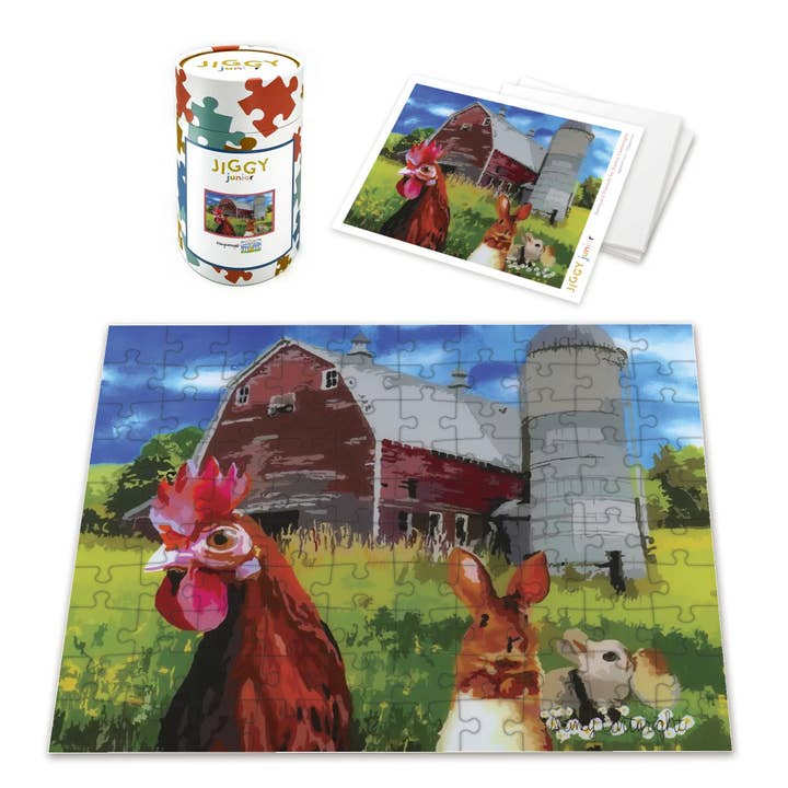 JIGGY Puzzles - Wholesale Puzzle - Adult - JIGGY Junior 100pc: Nancy Cartwright, Barnyard Friends