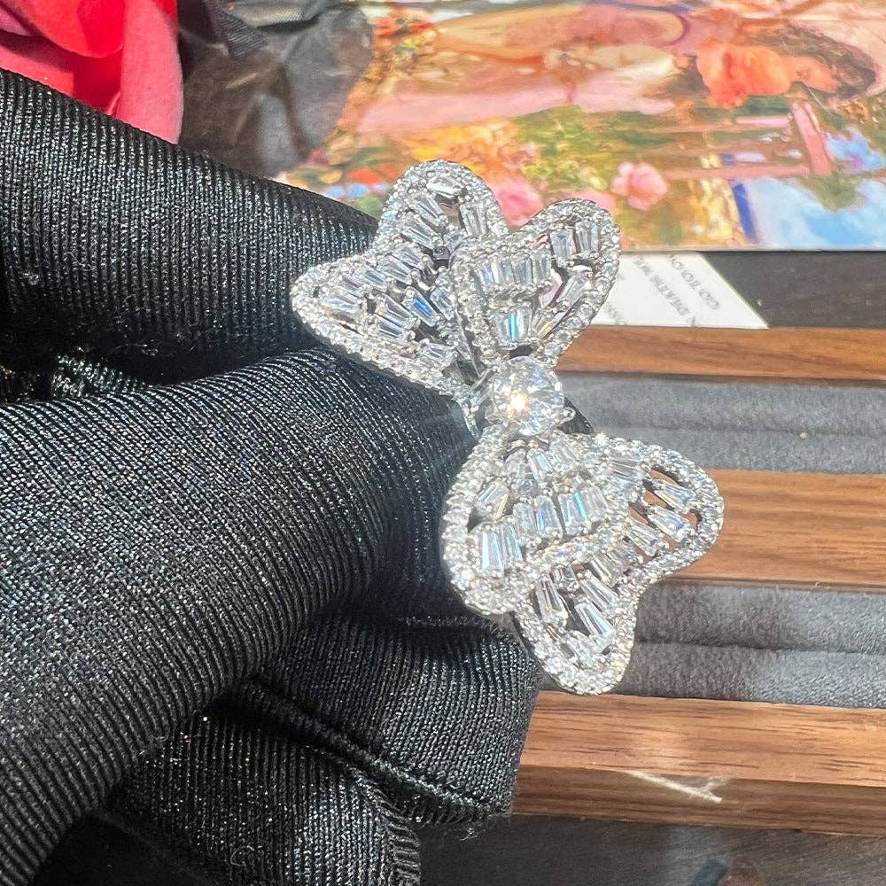 Ole - Wholesale Cocktail/Statement Ring - Butterfly Alloy Cubic Zirconia Ring R26637