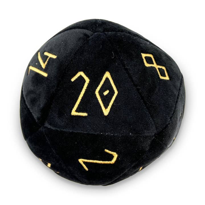 Night Black - Black Plushie Boulder 170mm D20 Plush Soft Dice for wholesale by Norse Foundry
