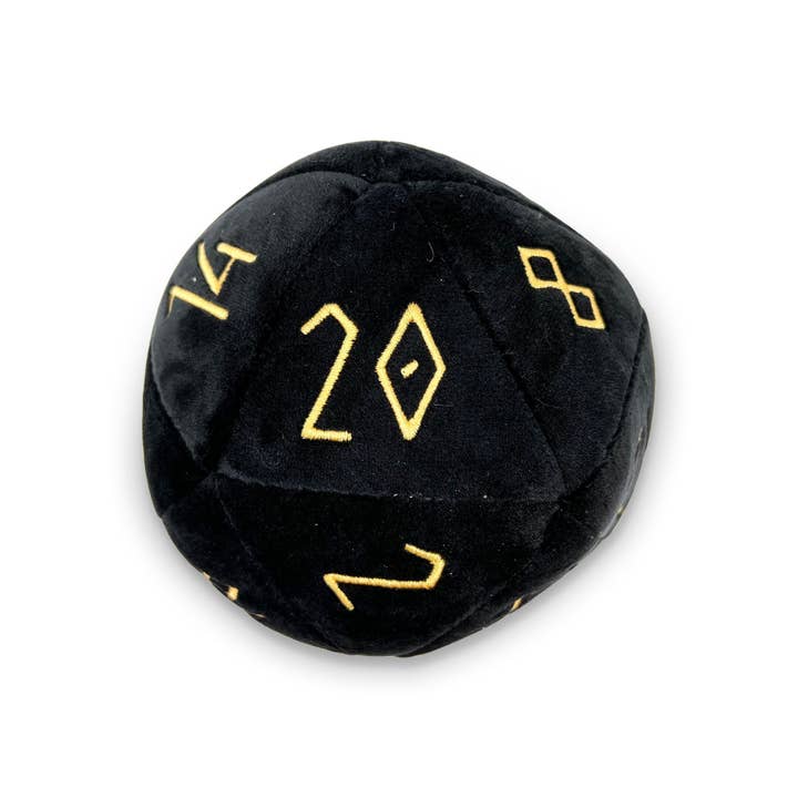 Night Black - Black Plushie Boulder 170mm D20 Plush Soft Dice for wholesale by Norse Foundry